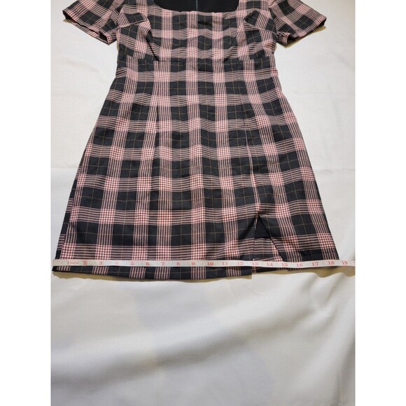 Plaid 90s Grunge Short Dress Womens Small Square Neck By Wild Honey Clueless - Picture 9 of 12
